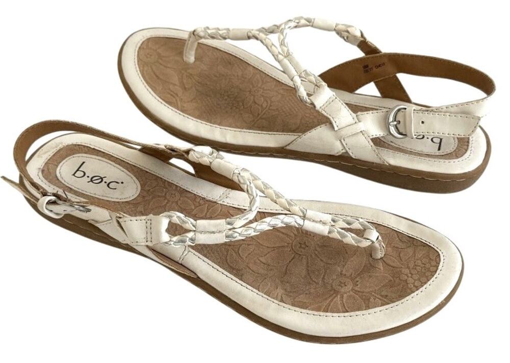B.O.C. Born Concept Womens 10M Palti Braided T-Strap Thong Sandals Boho Coastal